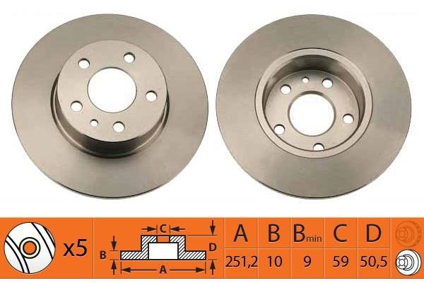 NiBK RN1283 Brake discs rear non-ventilated, set RN1283: Buy near me in Poland at 2407.PL - Good price!