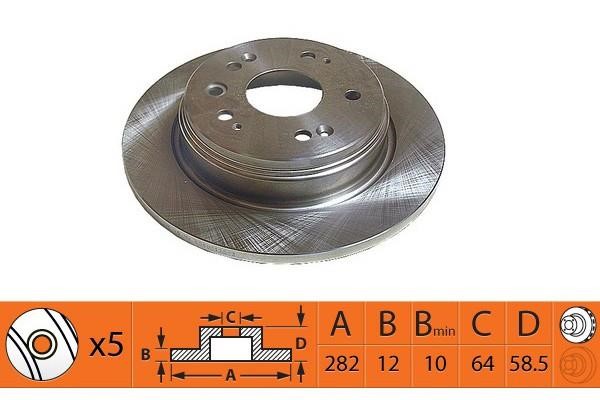 NiBK RN1355 Тормозной диск задний невентилируемый RN1355: Отличная цена - Купить в Польше на 2407.PL!