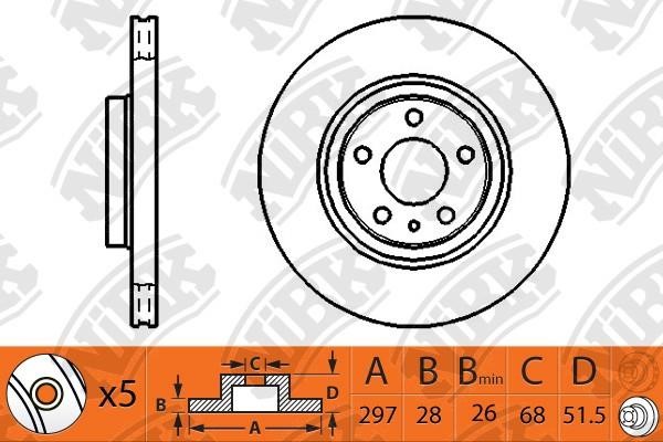 NiBK RN1517 Rear brake disc, non-ventilated RN1517: Buy near me in Poland at 2407.PL - Good price!