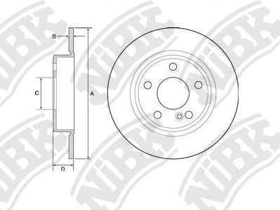 NiBK RN1595 Rear brake disc, non-ventilated RN1595: Buy near me in Poland at 2407.PL - Good price!