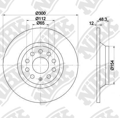 NiBK RN1735 Rear brake disc, non-ventilated RN1735: Buy near me in Poland at 2407.PL - Good price!