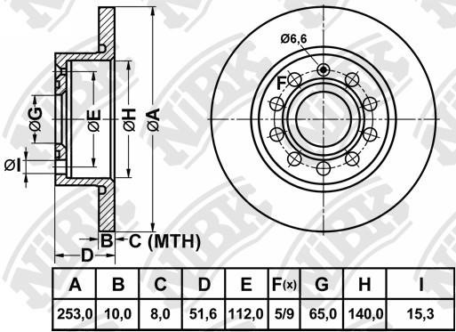 NiBK RN33005 Bremsscheibe hinten, unbelüftet RN33005: Kaufen Sie zu einem guten Preis in Polen bei 2407.PL!