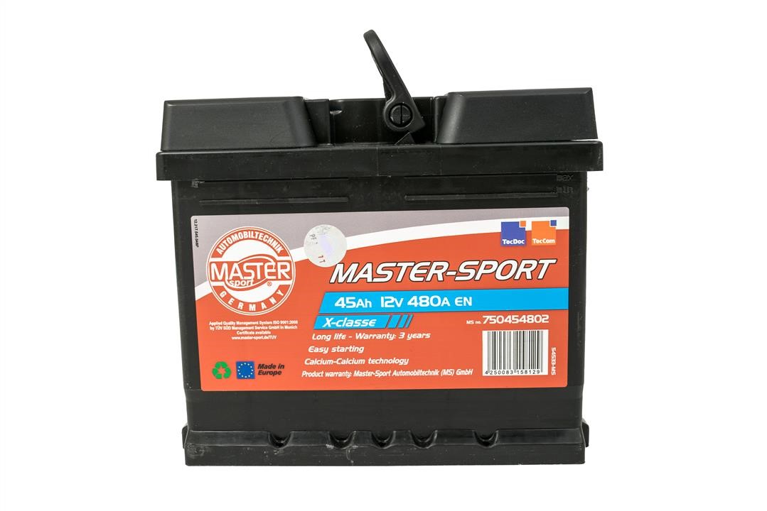 Master-sport 780454802 Battery Master-sport 12V 45AH 480A(EN) R+ 780454802: Buy near me in Poland at 2407.PL - Good price!