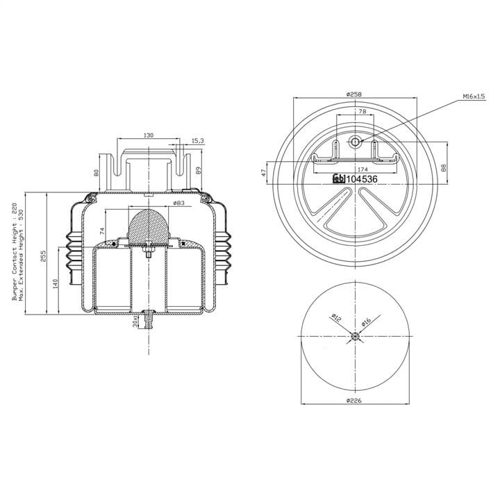 Air suspension Volvo: 104536 febi Air spring