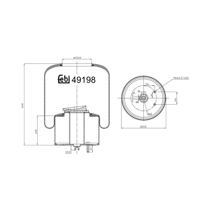 Air suspension Volvo: 49198 febi Air spring