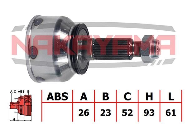 Nakayama NJ387NY Constant velocity joint (CV joint), outer, set NJ387NY: Buy near me in Poland at 2407.PL - Good price!