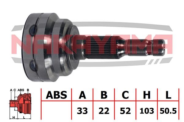 Nakayama NJ538NY Przegub równobieżny (przegub równobieżny) zewnętrzny, rozwarty NJ538NY: Dobra cena w Polsce na 2407.PL - Kup Teraz!