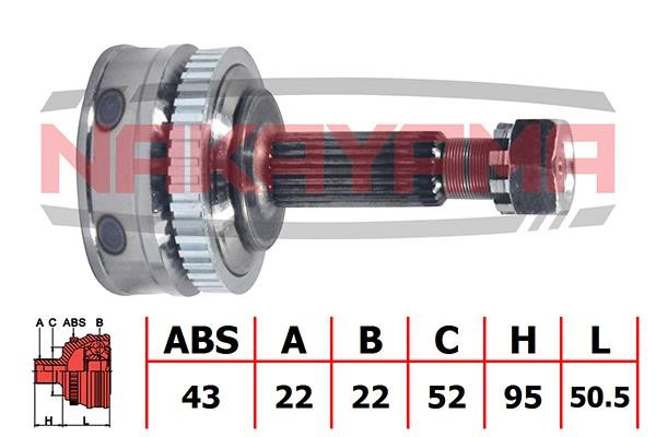 Nakayama NJ543NY Шарнір рівних кутових швидкостей (ШРУС), зовнішній, комплект NJ543NY: Приваблива ціна - Купити у Польщі на 2407.PL!