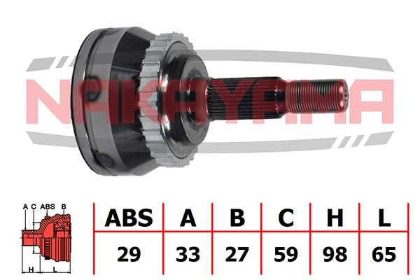 Nakayama NJ597NY Constant velocity joint (CV joint), outer, set NJ597NY: Buy near me in Poland at 2407.PL - Good price!