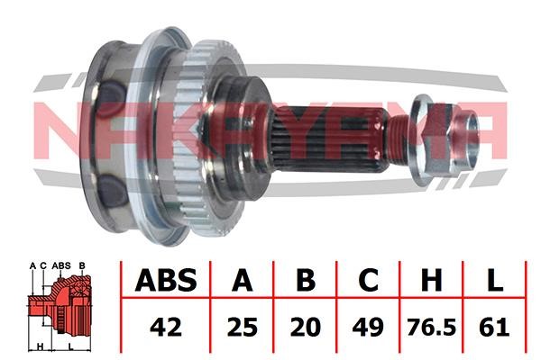 Nakayama NJ616NY Шарнир равных угловых скоростей (ШРУС), наружный, комплект NJ616NY: Отличная цена - Купить в Польше на 2407.PL!