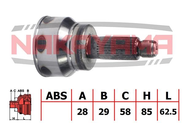 Nakayama NJ633NY Constant velocity joint (CV joint), outer, set NJ633NY: Buy near me in Poland at 2407.PL - Good price!