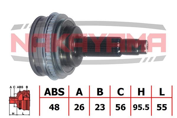 Nakayama NJ636NY Constant velocity joint (CV joint), outer, set NJ636NY: Buy near me in Poland at 2407.PL - Good price!