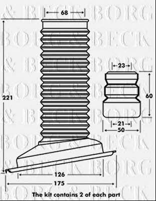Borg & beck BPK7103 Bellow and bump for 1 shock absorber BPK7103: Buy near me in Poland at 2407.PL - Good price!