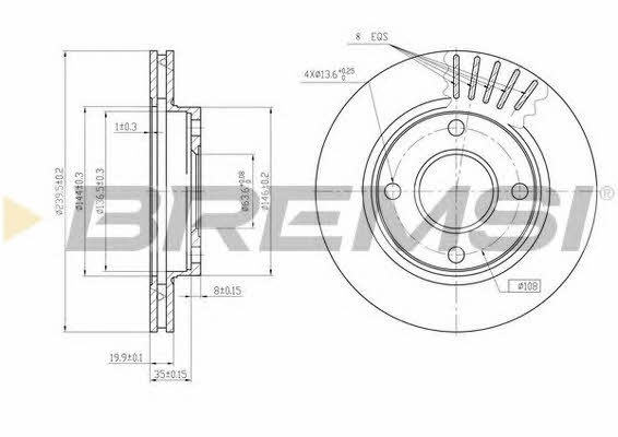 Bremsi DBA887V Тормозной диск передний вентилируемый DBA887V: Отличная цена - Купить в Польше на 2407.PL!