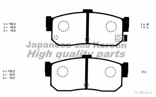 Ashuki N011-00 Brake Pad Set, disc brake N01100: Buy near me in Poland at 2407.PL - Good price!