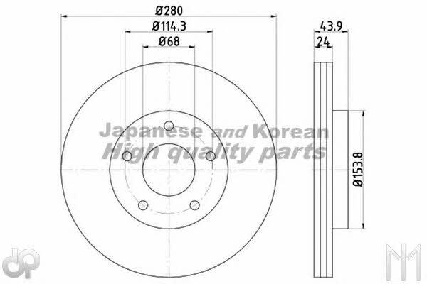 Ashuki N014-18 Front brake disc ventilated N01418: Buy near me in Poland at 2407.PL - Good price!