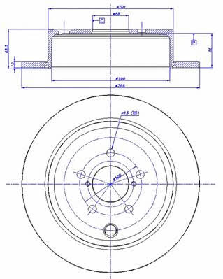 Car 142.1618 Rear brake disc, non-ventilated 1421618: Buy near me in Poland at 2407.PL - Good price!