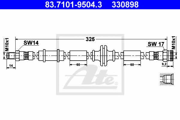 Ate 83.7101-9504.3 Bremsschlauch 83710195043: Kaufen Sie zu einem guten Preis in Polen bei 2407.PL!