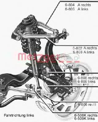58009611 Metzger Querlenker vorne unten links