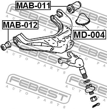 Front lower control arm rear bushing Febest MAB-011