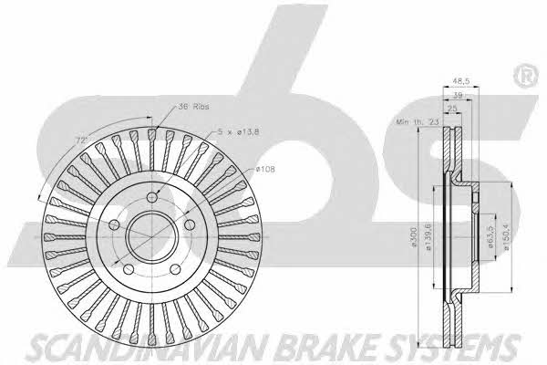 SBS 1815202591 Front brake disc ventilated 1815202591: Buy near me in Poland at 2407.PL - Good price!