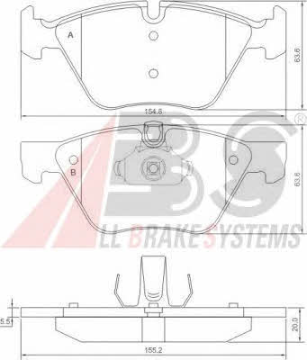 ABS 37409 OE Тормозные колодки дисковые, комплект 37409OE: Отличная цена - Купить в Польше на 2407.PL!