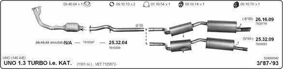  524000342 Exhaust system 524000342: Buy near me in Poland at 2407.PL - Good price!