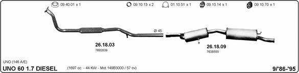 Imasaf 524000346 Exhaust system 524000346: Buy near me in Poland at 2407.PL - Good price!