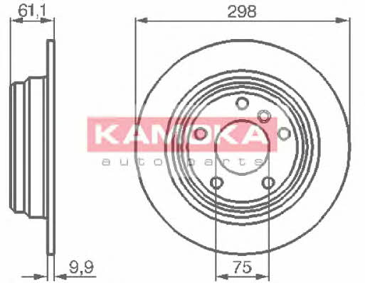 Kamoka 1031670 Rear brake disc, non-ventilated 1031670: Buy near me in Poland at 2407.PL - Good price!