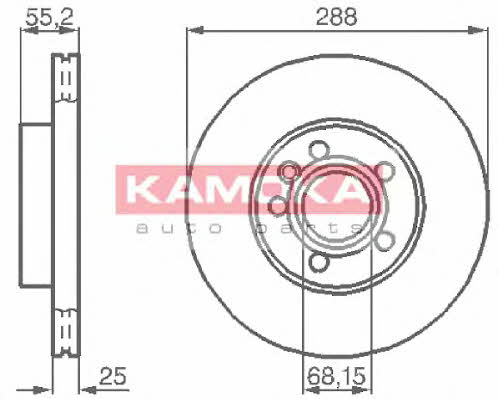 Kamoka 1031691 Front brake disc ventilated 1031691: Buy near me in Poland at 2407.PL - Good price!