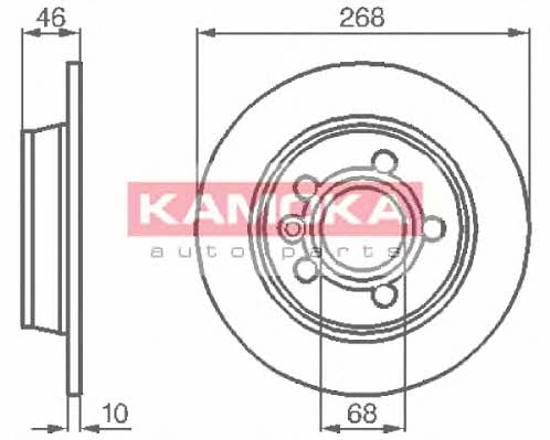 Kamoka 1031694 Rear brake disc, non-ventilated 1031694: Buy near me at 2407.PL in Poland at an Affordable price!