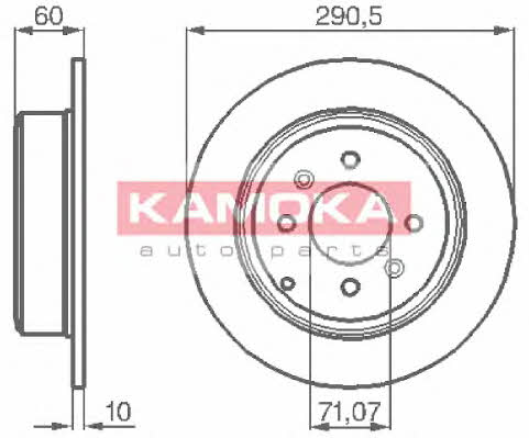 Kamoka 1031738 Rear brake disc, non-ventilated 1031738: Buy near me in Poland at 2407.PL - Good price!