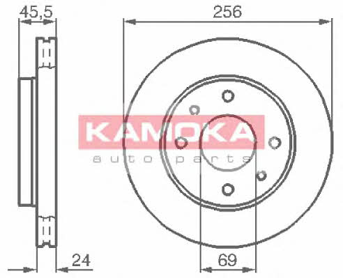 Kamoka 1031770 Front brake disc ventilated 1031770: Buy near me in Poland at 2407.PL - Good price!