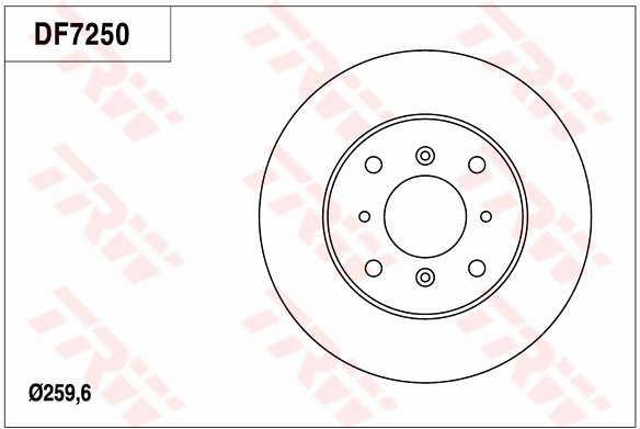 TRW DF7250 Brake disc DF7250: Buy near me in Poland at 2407.PL - Good price!
