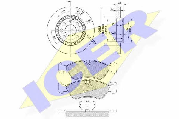 Icer 30758-9042 Front ventilated brake discs with pads, set 307589042: Buy near me at 2407.PL in Poland at an Affordable price!
