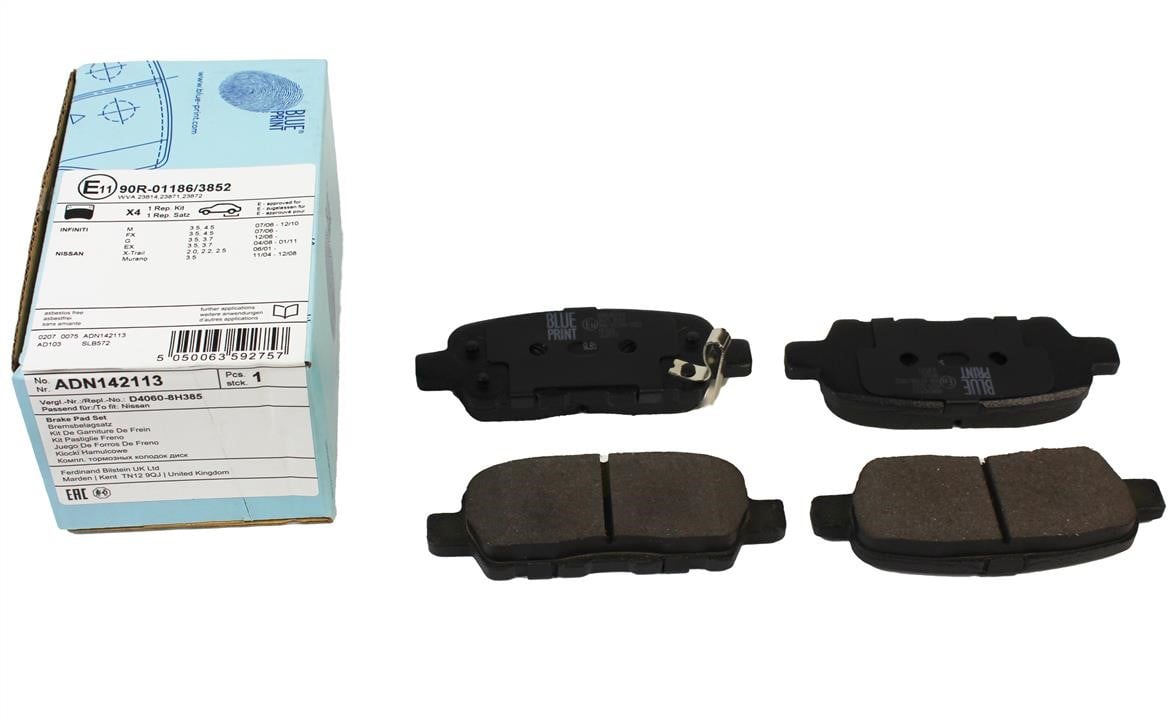 Bremsbelagsatz hinten Blue Print ADN142113