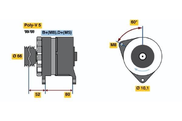 Bosch 0 120 468 108 Alternator 0120468108: Buy near me in Poland at 2407.PL - Good price!