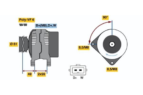 Bosch 0 123 320 032 Alternator 0123320032: Dobra cena w Polsce na 2407.PL - Kup Teraz!