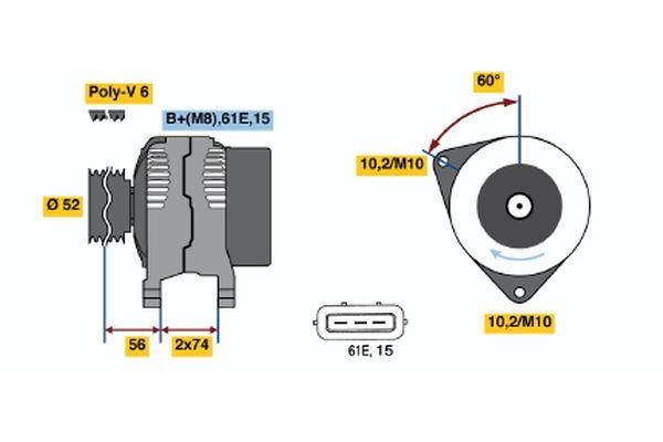 Bosch 0 123 325 011 Alternator 0123325011: Dobra cena w Polsce na 2407.PL - Kup Teraz!