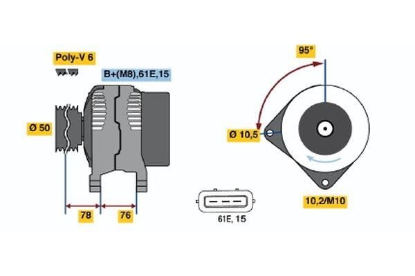 Bosch 0 123 515 022 Генератор 0123515022: Отличная цена - Купить в Польше на 2407.PL!