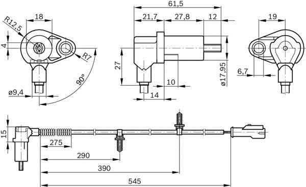 Czujnik ABS Bosch 0 265 006 482