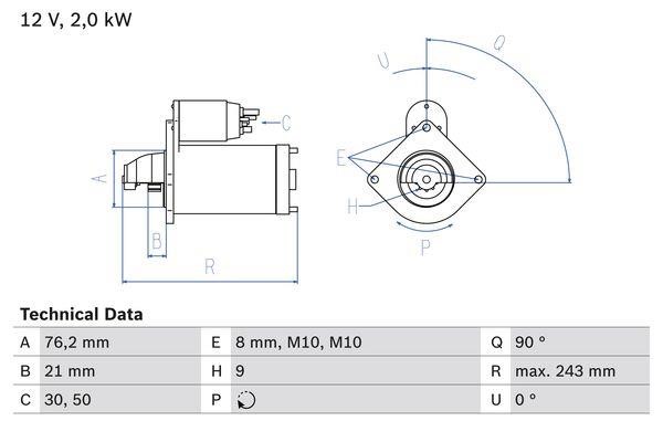 Bosch 0 986 017 300 Starter 0986017300: Buy near me in Poland at 2407.PL - Good price!