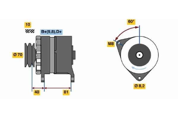 Bosch 0 986 033 240 Генератор 0986033240: Отличная цена - Купить в Польше на 2407.PL!