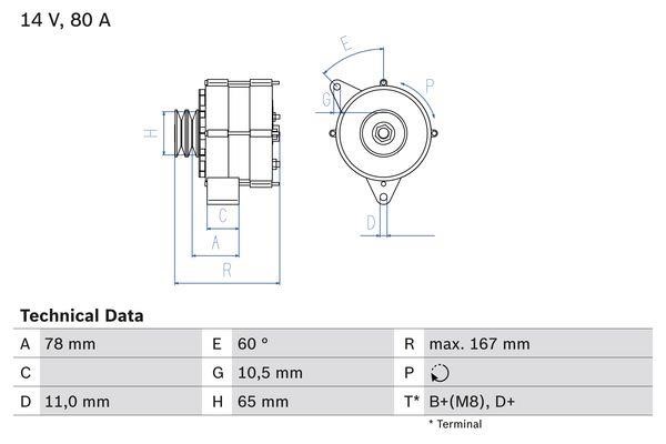 Bosch 0 986 034 120 Alternator 0986034120: Buy near me in Poland at 2407.PL - Good price!