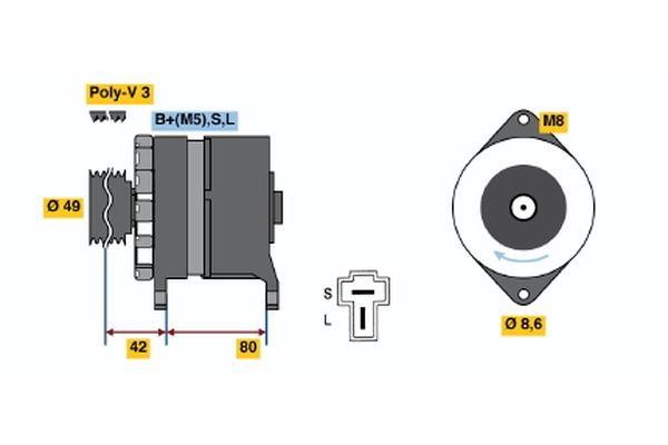 Bosch 0 986 035 411 Alternator 0986035411: Buy near me in Poland at 2407.PL - Good price!