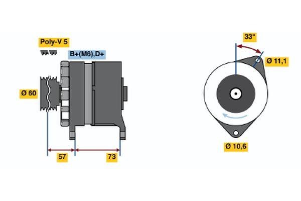 Bosch 0 986 037 130 Генератор 0986037130: Отличная цена - Купить в Польше на 2407.PL!