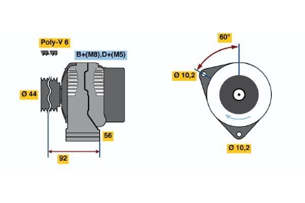 Bosch 0 986 037 970 Генератор 0986037970: Приваблива ціна - Купити у Польщі на 2407.PL!