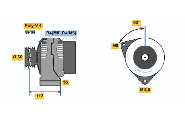 Bosch 0 986 039 280 Генератор 0986039280: Приваблива ціна - Купити у Польщі на 2407.PL!