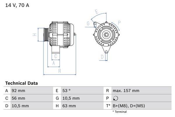 Bosch 0 986 039 760 Alternator 0986039760: Buy near me in Poland at 2407.PL - Good price!