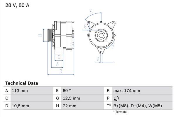 Bosch 0 986 040 260 Alternator 0986040260: Buy near me in Poland at 2407.PL - Good price!